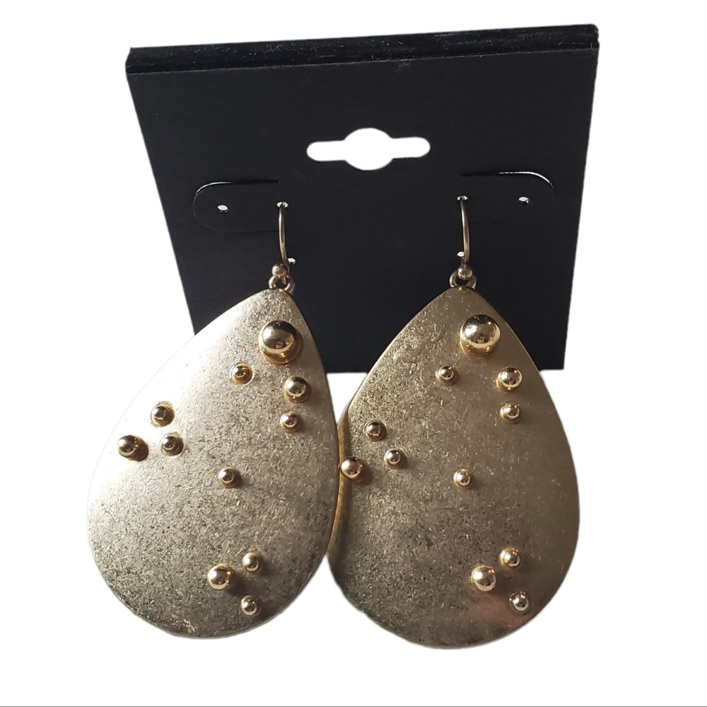 Gold Teardrop Bubble Fashion Jewelry Earrings